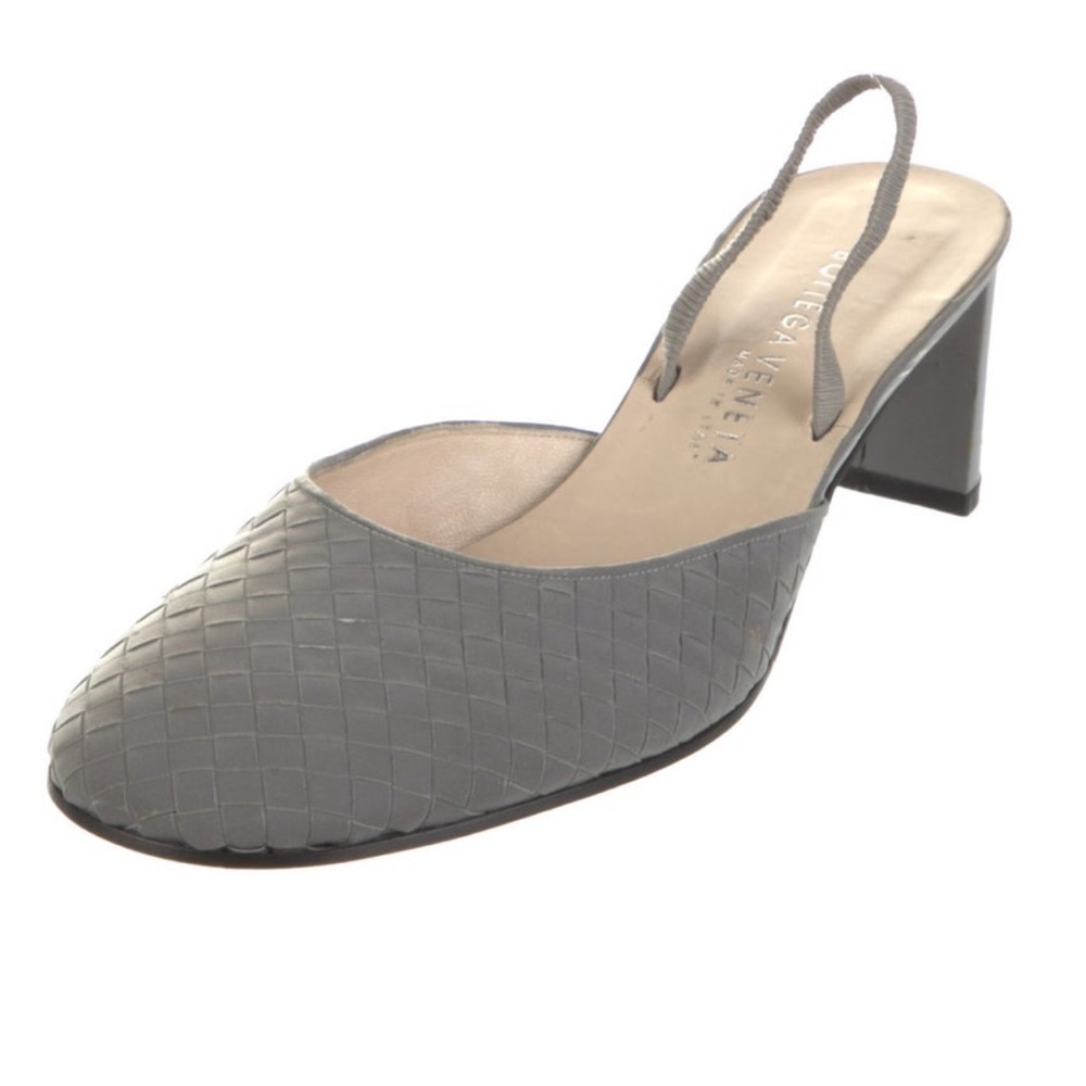 Bottega Veneta Gray Woven Heels